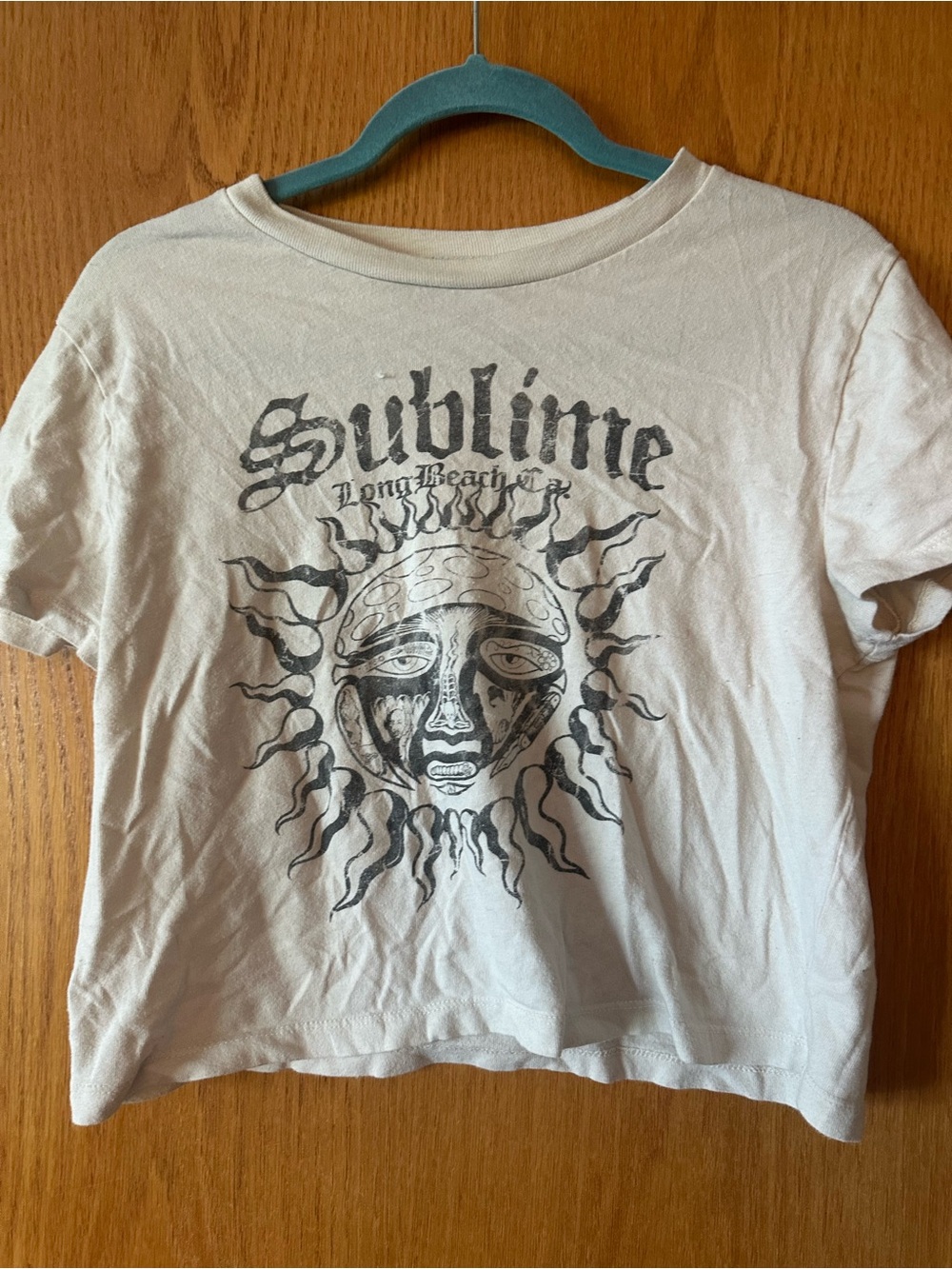 Sublime Long Beach Graphic Cropped Tee - Cream Women's Short Sleeve